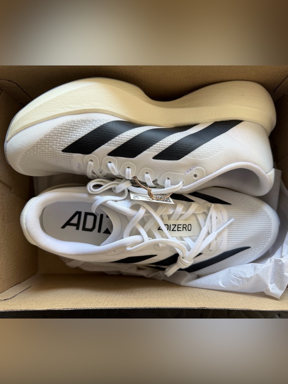 adidas White and Black Adizero women’s  Running Shoes